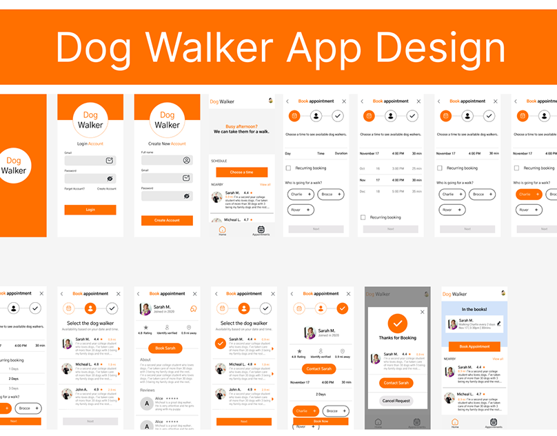 Dog Walker App graphic design