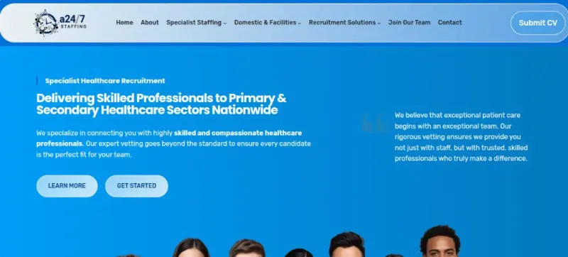 A247 Staffing website screenshot