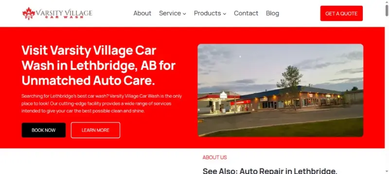 Varsity Village Car Wash website screenshot